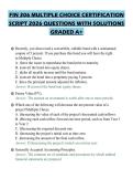 FIN 306 MULTIPLE CHOICE CERTIFICATION&NewLine;SCRIPT 2026 QUESTIONS WITH SOLUTIONS&NewLine;GRADED A&plus;