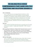 FIN 306 MULTIPLE CHOICE&NewLine;COMPREHENSIVE STUDY GUIDE 2026 FULL&NewLine;QUESTIONS AND SOLUTIONS GRADED A&plus;