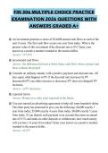 FIN 306 MULTIPLE CHOICE PRACTICE&NewLine;EXAMINATION 2026 QUESTIONS WITH&NewLine;ANSWERS GRADED A&plus;
