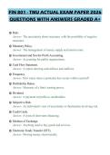 FIN 801 - TMU ACTUAL EXAM PAPER 2026&NewLine;QUESTIONS WITH ANSWERS GRADED A&plus;
