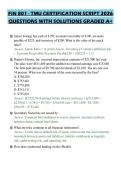 FIN 801 - TMU CERTIFICATION SCRIPT 2026&NewLine;QUESTIONS WITH SOLUTIONS GRADED A&plus;