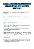 FIN 801 - TMU PRACTICE EXAMINATION&NewLine;2026 QUESTIONS WITH ANSWERS&NewLine;GRADED A&plus;