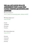 NSG 500 ADVANCED HEALTH&NewLine;ASSESSMENT TEST 2 2026 TEST&NewLine;PAPER VERIFIED QUESTIONS AND&NewLine;ANSWERS