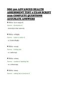 NSG 500 ADVANCED HEALTH&NewLine;ASSESSMENT TEST 2 EXAM SCRIPT&NewLine;2026 COMPLETE QUESTIONS&NewLine;ACCURATE ANSWERS
