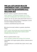 NSG 500 ADVANCED HEALTH&NewLine;ASSESSMENT TEST 2 EXAMPREP&NewLine;2026 SOLVED QUESTIONS FULL&NewLine;SOLUTION SET