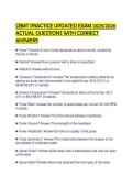 CBMT PRACTICE UPDATED EXAM 2025&sol;2026&NewLine;ACTUAL QUESTIONS WITH CORRECT&NewLine;ANSWERS