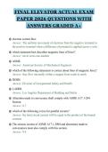 FINAL ELEVATOR ACTUAL EXAM&NewLine;PAPER 2026 QUESTIONS WITH&NewLine;ANSWERS GRADED A&plus;