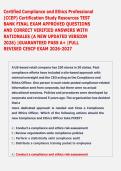 Certified Compliance and Ethics Professional &NewLine;&lpar;CCEP&rpar; Certification Study Resources TEST &NewLine;BANK FINAL EXAM APPROVED QUESTIONS &NewLine;AND CORRECT VERIFIED ANSWERS WITH &NewLine;RATIONALES &lpar;A NEW UPDATED VERSION &NewLine;2026&rpar; &vert;GUARANTEED PASS A&plus; &vert;FULL &NewLine;REVISED CESCP EXAM 20