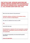 CEAP ACTUAL EXAM  APPROVED QUESTIONS AND &NewLine;CORRECT VERIFIED ANSWERS WITH RATIONALES &lpar;A &NewLine;NEW UPDATED VERSION 2026&rpar; &vert;GUARANTEED PASS &NewLine;A&plus; &vert;FULL REVISED CESCP EXAM 2026 -2027 