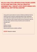 WGU D514 ANALYTICAL METHODS OF HEALTHCARE LEADERS &NewLine;OA&NewLine;WGU D514 ANALYTICAL METHODS OF HEALTHCARE LEADERS &NewLine;OA TEST BANK FINAL EXAM &vert;&vert; WGU D514 OBJECTIVE &NewLine;ASSESSMENT FINAL &vert;&vert; 2026-2027&excl; LATEST UPDATE VERSION D WITH &NewLine;COMPLETE Q&A  BEST FOR FINAL EXAM PRE
