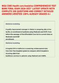 WGU C985 Health care Analytics COMPREHENSIVE TEST &NewLine;BANK FINAL EXAM 2026-2027 LATEST UPDATE WITH &NewLine;COMPLETE 200 QUESTIONS AND CORRECT DETAILED &NewLine;ANSWERSVERIFIED 100&percnt; ALREADY GRADED A&plus; 