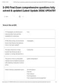 S-290 Final Exam comprehensive questions fully solved & updated &lpar;Latest Update 2026&rpar; UPDATE&excl;&excl;&NewLine;&NewLine;