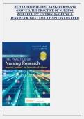Burns and Grove&rsquo;s The Practice of Nursing Research 9th Edition by Grove & Jennifer R&period; Gray Latest Update 2026 Exam Prep &vert; 100&percnt; Guarantee Pass &vert; Test Bank