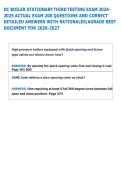 DC BOILER STATIONARY THIRD TESTING EXAM 2024&NewLine;2025 ACTUAL EXAM 200 QUESTIONS AND CORRECT &NewLine;DETAILED ANSWERS WITH RATIONALES&vert;AGRADE BEST &NewLine;DOCUMENT FOR 2026-2027  