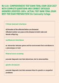 NU-116&colon; COMPREHENSIVE TEST BANK FINAL EXAM 2026-2027 &NewLine;WITH COMPLETE QUESTIONS AND CORRECT DETAILED &NewLine;ANSWERSVERIFIED 100&percnt; ACTUAL TEST BANK FINAL EXAM &NewLine;BEST FOR EXAM PREPARATION Erie Community College