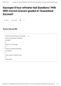 hazwoper 8 hour refresher test Questions &vert; With 100&percnt; Correct Answers graded A&plus; Guaranteed Success&excl;&excl;&NewLine;&NewLine;
