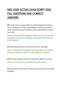 NSG 6005 ACTUAL EXAM SCRIPT 2026&NewLine;FULL QUESTIONS AND CORRECT&NewLine;ANSWERS