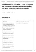 Fundamentals ATI Questions - Exam 1 Complete Test &comma; Practice Questions&comma; Verified Answer Key&comma; and Study Guide for &lpar;Latest 2026 Edition&rpar;&NewLine;&NewLine;