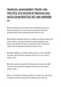 FINANCIAL MANAGEMENT THEORY AND&NewLine;PRACTICE 16TH EDITION BY BRIGHAM 2026&NewLine;MOCK EXAM PRACTICE SET AND ANSWERS&NewLine;A&plus;&NewLine;