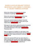 MAINE GAS EXAM 2026-2027 NEWEST&NewLine;QUESTIONS AND CORRECT ANSWERS &vert;&NewLine;A&plus; GRADE VERIFIED ANSWERS