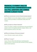 FINANCIAL STATEMENT ANALYSIS&NewLine;INTRODUCTION COMPREHENSIVE EXAM&NewLine;2026 FULL QUESTIONS AND CORRECT&NewLine;ANSWERS ALREADY PASSED