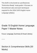 Grade 10 English paper 1 notes&sol;preparation&period; 
