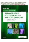 Test Bank Bontrager&rsquo;s Textbook of Radiographic Positioning and Related Anatomy 9th Edition by Lampignano &lpar;ISBN 9780323496542&rpar; Complete Chapters Verified Questions and Answers&NewLine;