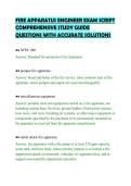 FIRE APPARATUS ENGINEER EXAM SCRIPT&NewLine;COMPREHENSIVE STUDY GUIDE&NewLine;QUESTIONS WITH ACCURATE SOLUTIONS&NewLine;