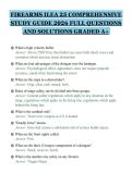 FIREARMS ILEA 25 COMPREHENSIVE&NewLine;STUDY GUIDE 2026 FULL QUESTIONS&NewLine;AND SOLUTIONS GRADED A&plus;