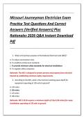 Missouri Journeyman Electrician Exam &NewLine;Practice Test Questions And Correct &NewLine;Answers &lpar;Verified Answers&rpar; Plus &NewLine;Rationales 2026 Q&A Instant Download &NewLine;Pdf 