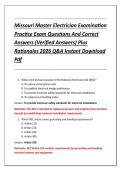 Missouri Master Electrician Examination &NewLine;Practice Exam Questions And Correct &NewLine;Answers &lpar;Verified Answers&rpar; Plus &NewLine;Rationales 2026 Q&A Instant Download &NewLine;Pdf 