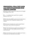 FIREFIGHTER 1 FINAL TEST PAPER&NewLine;2026 COMPLETE QUESTIONS WITH&NewLine;VERIFIED ANSWERS
