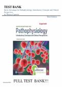 Test bank for Davis Advantage for Pathophysiology&colon; Introductory Concepts and Clinical Perspectives Third Edition all pages fully covered with test questions and answers graded A&plus;