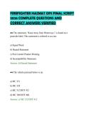 FIREFIGHTER HAZMAT OPS FINAL SCRIPT&NewLine;2026 COMPLETE QUESTIONS AND&NewLine;CORRECT ANSWERS VERIFIED