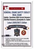 General Crane Safety Exam 2026&sol;2027 &ndash; Complete Test Bank with Verified Answers &vert; NCCCO & OSHA Compliant Study Guide&NewLine;&NewLine;