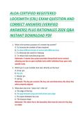 ALOA CERTIFIED REGISTERED &NewLine;LOCKSMITH &lpar;CRL&rpar; EXAM QUESTION AND &NewLine;CORRECT ANSWERS &lpar;VERIFIED &NewLine;ANSWERS&rpar; PLUS RATIONALES 2026 Q&A &NewLine;INSTANT DOWNLOAD PDF 