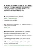 BONTRAGER RADIOGRAPHIC POSITIONING&NewLine;ACTUAL EXAM PAPER 2026 QUESTIONS&NewLine;WITH SOLUTIONS GRADED A&plus;