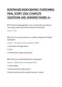 BONTRAGER RADIOGRAPHIC POSITIONING&NewLine;FINAL SCRIPT 2026 COMPLETE&NewLine;QUESTIONS AND ANSWERS PASSED A&plus;