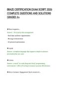 BRAZE CERTIFICATION EXAM SCRIPT 2026&NewLine;COMPLETE QUESTIONS AND SOLUTIONS&NewLine;GRADED A&plus;&NewLine;
