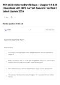 PSY 6635 Midterm &lpar;Part 1&rpar; Exam - Chapter 1-9 & 15&NewLine;&vert; Questions with 100&percnt; Correct Answers &vert; Verified &vert;&NewLine;Latest Update 2026