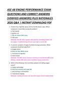 ASE A8 ENGINE PERFORMANCE EXAM &NewLine;QUESTIONS AND CORRECT ANSWERS &NewLine;&lpar;VERIFIED ANSWERS&rpar; PLUS RATIONALES &NewLine;2026 Q&A &vert; INSTANT DOWNLOAD PDF 