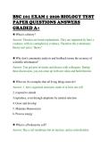 BSC 101 EXAM 1 2026 BIOLOGY TEST&NewLine;PAPER QUESTIONS ANSWERS&NewLine;GRADED A&plus;&NewLine;