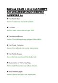 BSC 101 EXAM 1 2026 LAB SCRIPT&NewLine;SOLVED QUESTIONS VERIFIED&NewLine;ANSWERS A&plus;&NewLine;