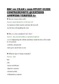 BSC 101 EXAM 1 2026 STUDY GUIDE&NewLine;COMPREHENSIVE QUESTIONS&NewLine;ANSWERS VERIFIED A&plus;&NewLine;