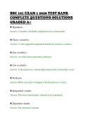 BSC 101 EXAM 1 2026 TEST BANK&NewLine;COMPLETE QUESTIONS SOLUTIONS&NewLine;GRADED A&plus;