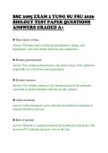 BSC 2085 EXAM 2 YUNG SU FSU 2026&NewLine;BIOLOGY TEST PAPER QUESTIONS&NewLine;ANSWERS GRADED A&plus;&NewLine;
