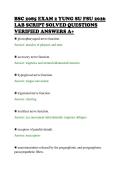 BSC 2085 EXAM 2 YUNG SU FSU 2026&NewLine;LAB SCRIPT SOLVED QUESTIONS&NewLine;VERIFIED ANSWERS A&plus;&NewLine;