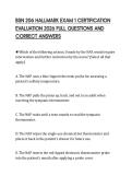 BSN 206 HALLMARK EXAM 1 CERTIFICATION&NewLine;EVALUATION 2026 FULL QUESTIONS AND&NewLine;CORRECT ANSWERS&NewLine;