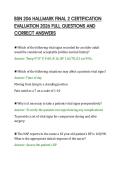BSN 206 HALLMARK FINAL 2 CERTIFICATION&NewLine;EVALUATION 2026 FULL QUESTIONS AND&NewLine;CORRECT ANSWERS