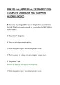 BSN 206 HALLMARK FINAL 2 EXAMPREP 2026&NewLine;COMPLETE QUESTIONS AND ANSWERS&NewLine;ALREADY PASSED